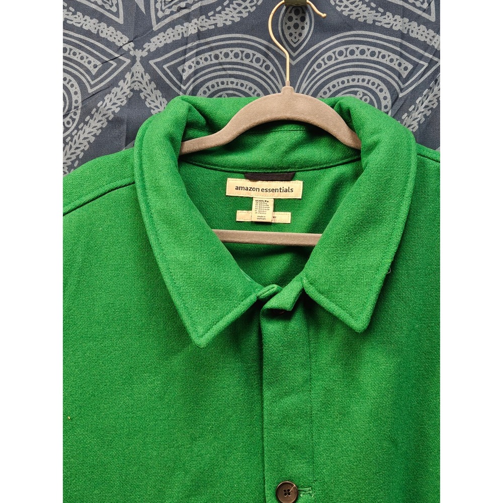 Amazon Essentials Mens Green Heavyweight Shirt Jacket 6XL Big AEM20211F23 NWT